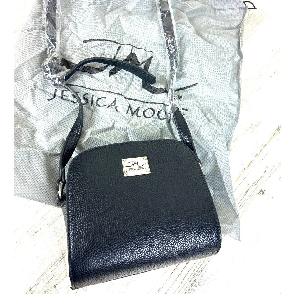 Jessica Moore Women’s Small Black Leather Exquisite Collection Crossbody Bag NEW
